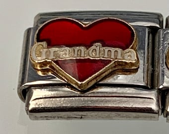 Stylysh 'NANA GRANDMOTHER' Enamel Italian Charm Link - 9mm, 304L Stainless Steel, Fits All 9mm Italian Charm Bracelets - View #8