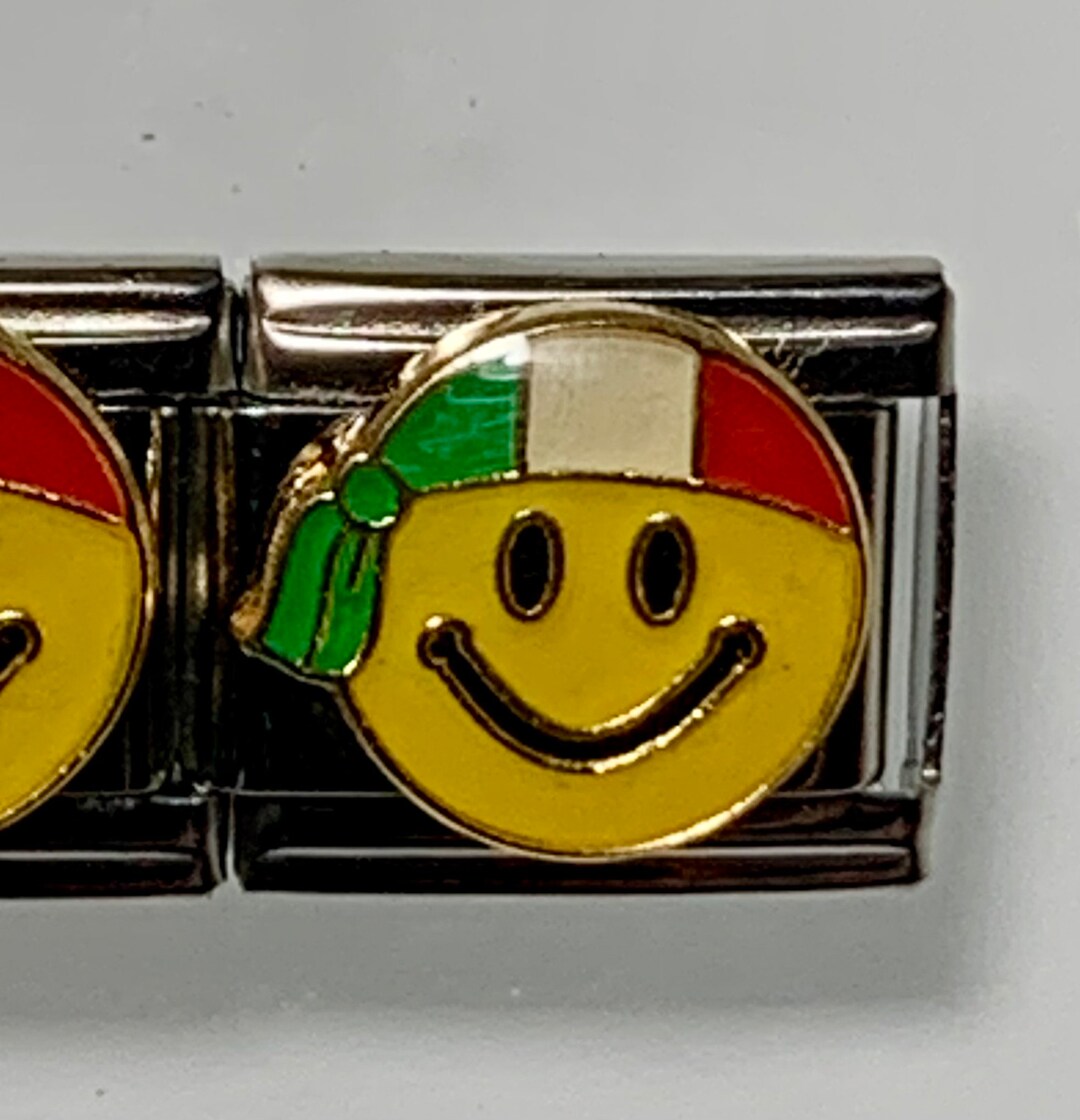 Smiley Face 9mm Italian Charm for Italian Charm Bracelets Stainless ...