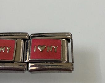 I Heart New York 9mm Italian Charm for Italian Charm Bracelets Stainless Steel 18K Gold Over Stainless (2)