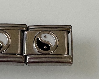 Yin Yang 9mm Italian Charm for Italian Charm Bracelets Stainless Steel 18K Gold Over Stainless (2)