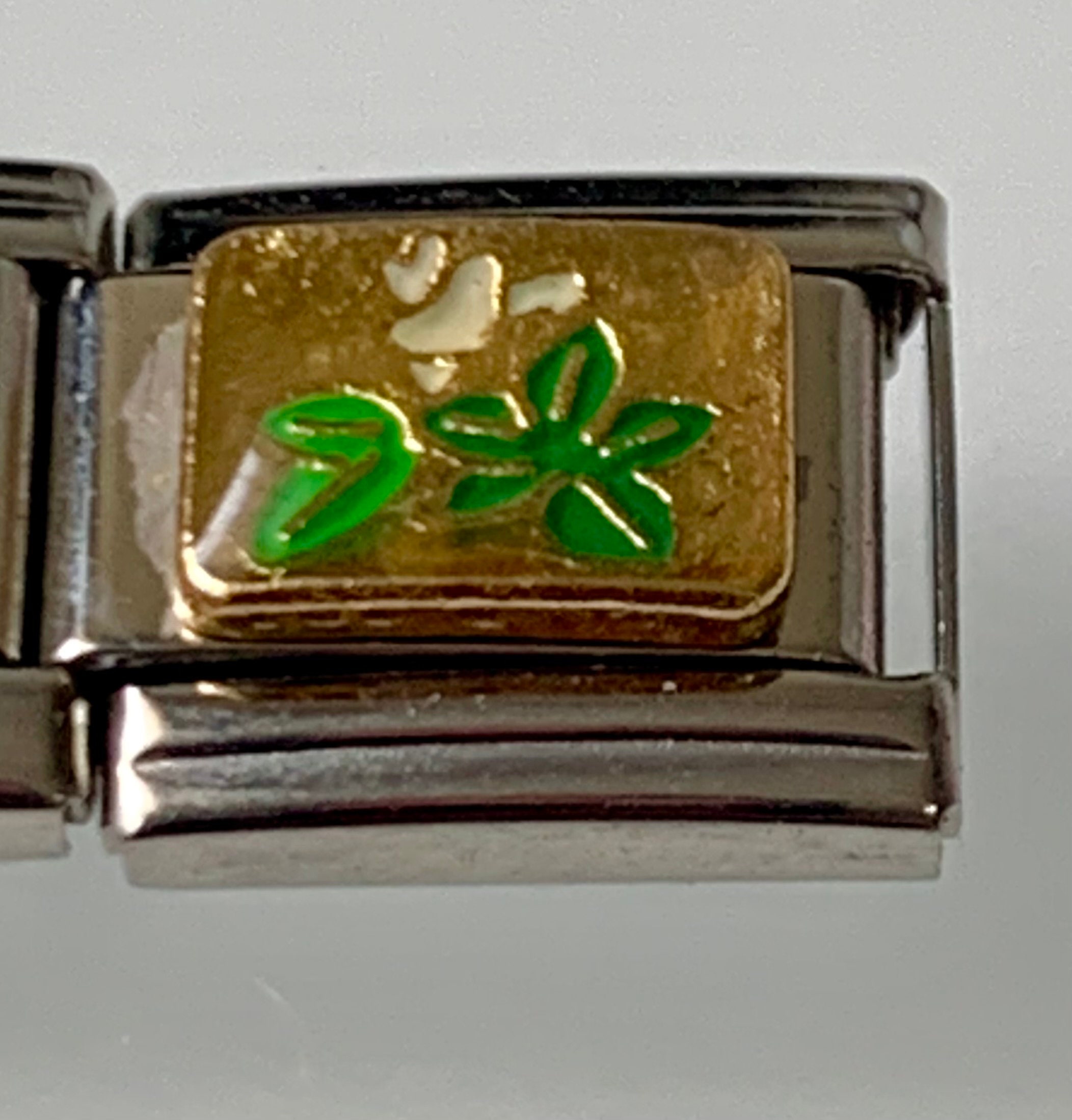 Italienisches Charm-Anhänger – 9 Mm Tulpe Im Blumentopf, Gelb, Für Klassische Charm-Arme