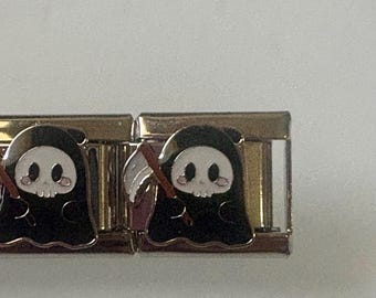 Grim Reaper 9mm Italian Charm for Italian Charm Bracelets Stainless Steel 18K Gold Over Stainless (O)