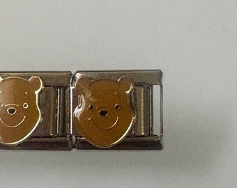 Bear 9mm Italian Charm for Italian Charm Bracelets Stainless Steel 18K Gold Over Stainless (O)