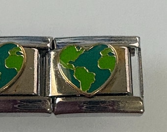 Earth 9mm Italian Charm for Italian Charm Bracelets Stainless Steel 18K Gold Over Stainless (7)