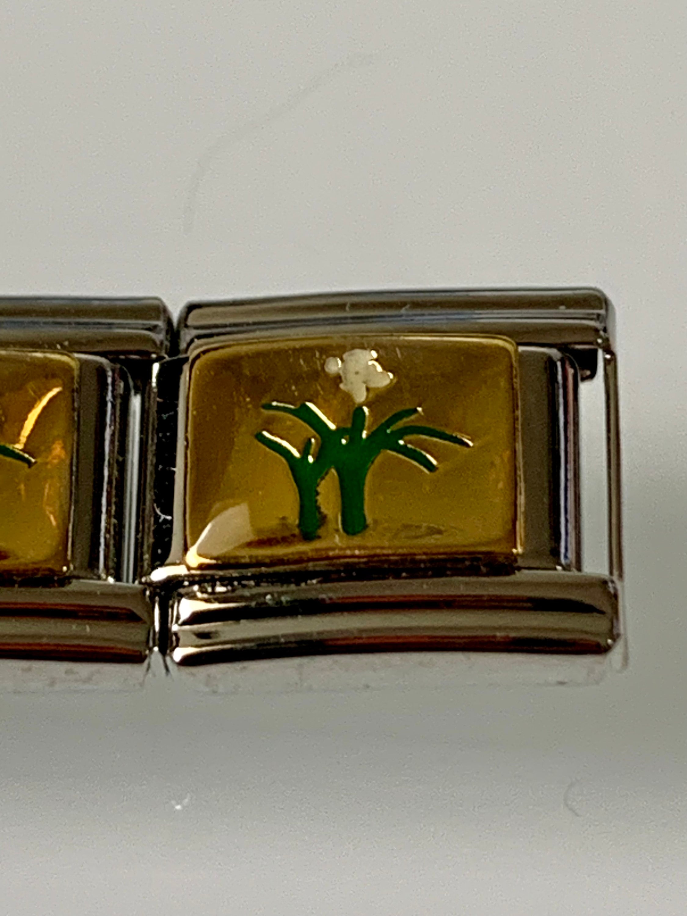 Italienisches Charm-Anhänger – 9 Mm Tulpe Im Blumentopf, Gelb, Für Klassische Charm-Arme
