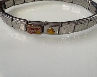9mm Italian Charm Ready-Made Bracelet Religious Themed Stainless Steel Gift Mothers Day, Christmas (10)