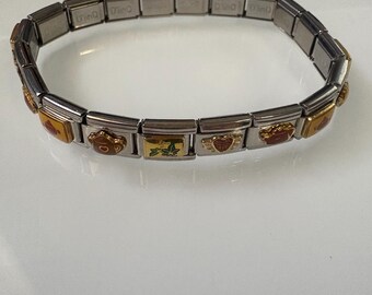 9mm Italian Charm Ready-Made Bracelet Tea Time Themed Stainless Steel Gift Mothers Day, Christmas (10)