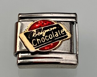 CHOCOLATE LOVER Italian Charm - 9mm Stainless Steel For Starter Bracelets