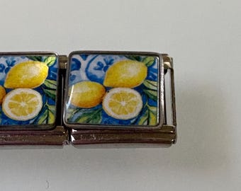 Lemons 9mm Italian Charm for Italian Charm Bracelets Stainless Steel 18K Gold Over Stainless (1)