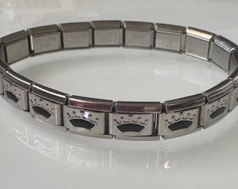 9mm Italian Charm Starter Bracelets Crown Stainless Steel Gift Mothers Day, Christmas (8)