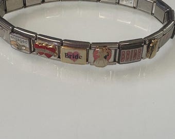 9mm Italian Charm Ready-Made Bracelet Marriage Themed Stainless Steel Gift Mothers Day, Christmas (10)