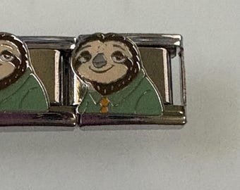 Famous Cartoon Sloth 9mm Italian Charm for Italian Charm Bracelets Stainless Steel 18K Gold Over Stainless (7)