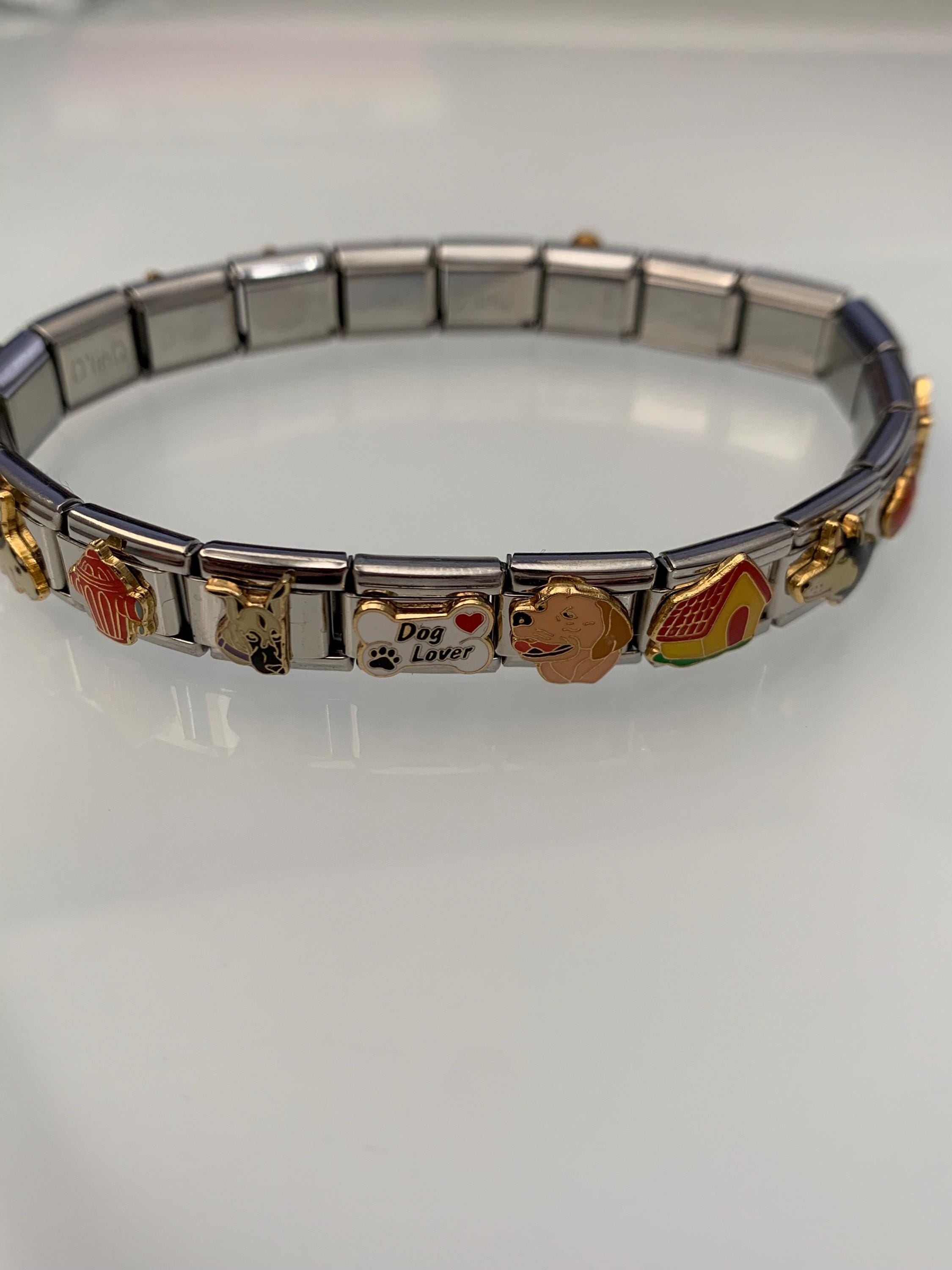 9mm Italian Charm Ready-made Bracelet Dog Themed Stainless Steel