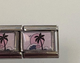 Palm Tree 9mm Italian Charm for Italian Charm Bracelets Stainless Steel 18K Gold Over Stainless (1)