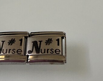 Nurse Laser 9mm Italian Charm for Italian Charm Bracelets Stainless Steel laser coated Over Stainless (2)
