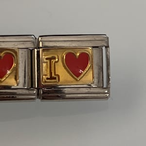 I Heart 9mm Italian Charm for Italian Charm Bracelets Stainless Steel 18K Gold Over Stainless (6)