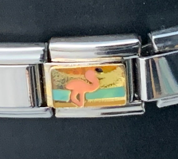 Enamel Charms Pink Flamingo Nomination Charm Flamingo 9mm Italian