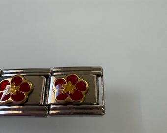 Flower 9mm Italian Charm for Italian Charm Bracelets Stainless Steel 18K Gold Over Stainless (2)