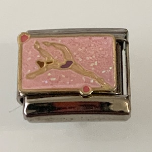Ballerina 9mm Italian Charm for Italian Charm Bracelets Stainless Steel 18K Gold Over Stainless (C)
