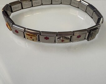 9mm Italian Charm Ready-Made Bracelet Medical Themed Stainless Steel Gift Mothers Day, Christmas (10)
