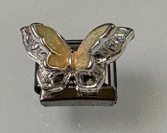 Butterfly Raised 9mm Italian Charm for Italian Charm Bracelets Stainless Steel 18K Gold Over Stainless (3)