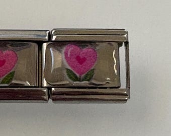 Heart 9mm Italian Charm for Italian Charm Bracelets Stainless Steel 18K Gold Over Stainless (1)
