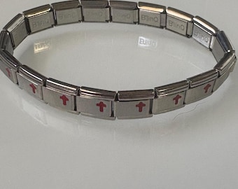 9mm Italian Charm Starter Bracelets Cross Stainless Steel Gift Mothers Day, Christmas (8)