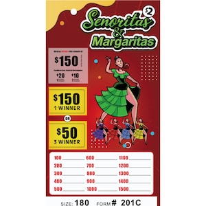 180 Senoritas & Margaritas 2 Point Pull Tabs Game