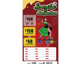 180 Senoritas & Margaritas 2 Point Pull Tabs Game