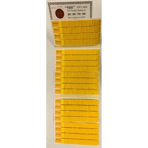 500 Bingo Raffle Tip Board
