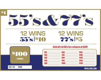 55&#39;s & 77&#39;s Pull Tabs Game