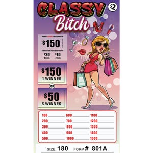 180 Classy B 2 Point Pull Tabs Game