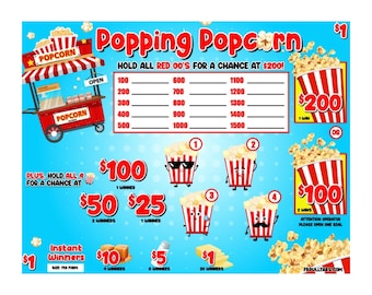 Popping Popcorn Pull Tab Game