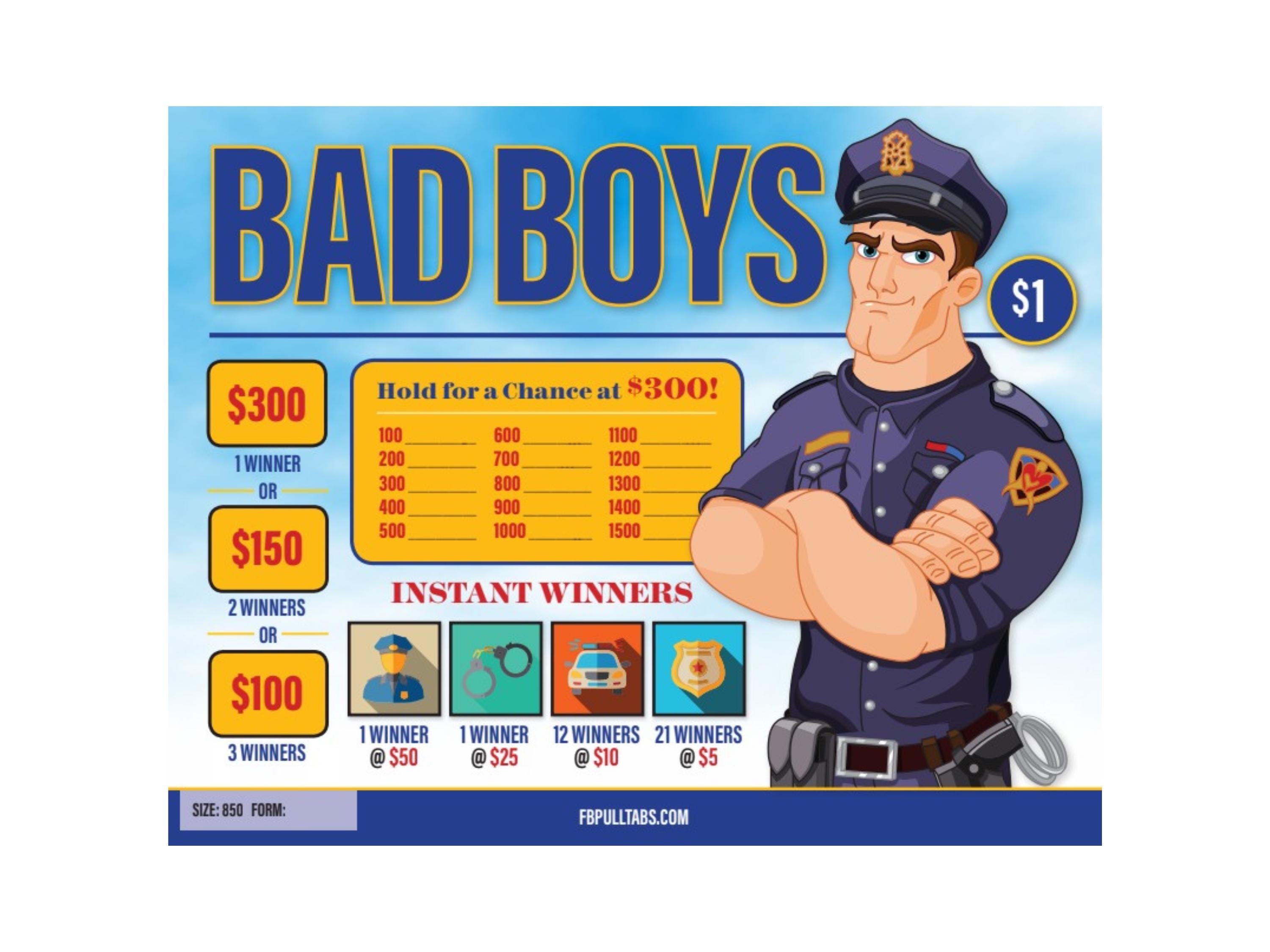 Bad Boys Police Pull Tab Game