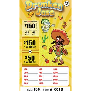 180 Drunken José 2 Point Pull Tabs Game