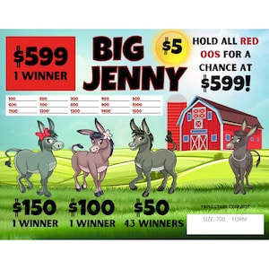 Big Jenny 5 Point Pull Tabs Game