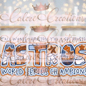 18 oz Houston Astros World Series Glass Cup