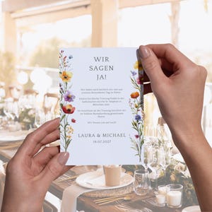 Invitation de mariage fleurs sauvages | Invitation numérique personnalisable | Carte à télécharger, invitation WhatsApp mariage