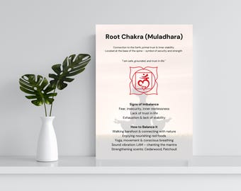Chakra Poster, Chakra Druck, Wurzelchakra Bild, Yoga Wandbild, Chakren Deko, Chakren Bild, Yoga Studio Wanddekor, Spirituelle Geschenke,