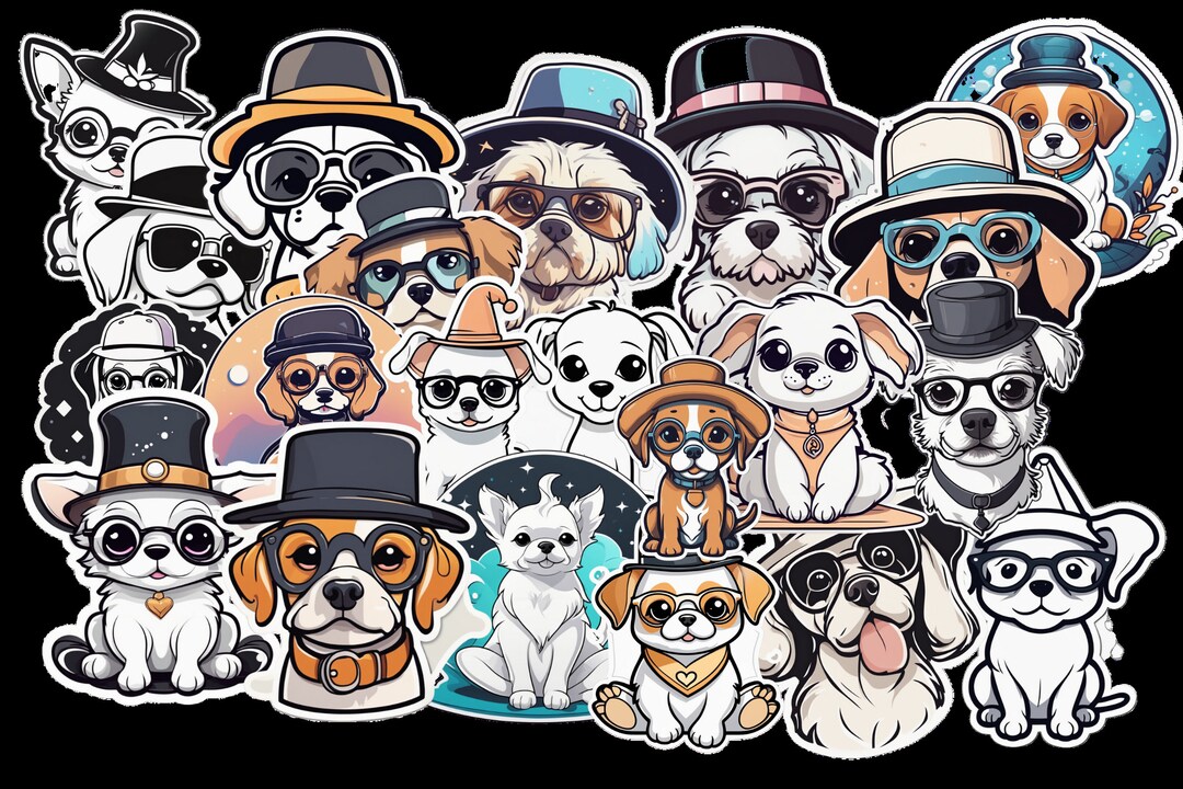 Dog Clipart Bundle Funny Cute Dogs Printable Stickers - Etsy