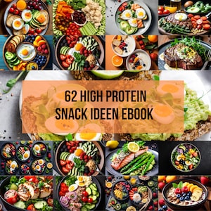 62 collations saines et rapides à haute teneur en protéines Ebook Cartes de recettes imprimables Téléchargement instantané Livre de recettes Livre de recettes