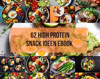 62 Gesunde & Schnelle High Protein Snacks Ebook Rezeptkarten Printable Instant download Kochbuch Rezeptbuch