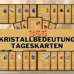 Crystal Meaning Cards Set - 355 Printable Gemstone Cards for Your Spiritual Journey and Healing