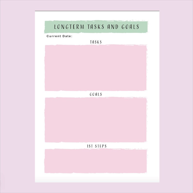 Daily Focus Goals List, to Do Printable, Simple Tasks List Template ...