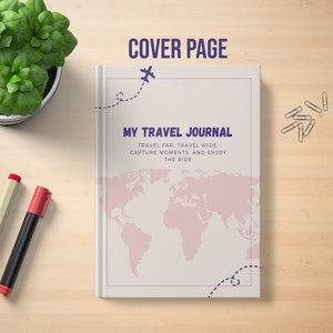 Diário de viagem para impressão, lista de verificação de viagem, lista de viagens, modelo de itinerário de viagem, A4, A5, tamanho carta