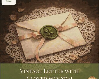 Vintage Letter with Clover Wax Seal