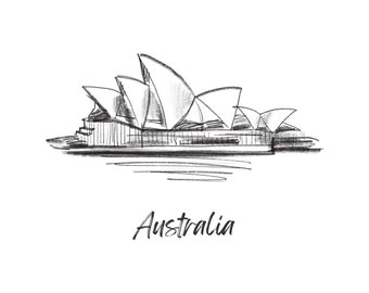 Australia Travel Sketch Sticker