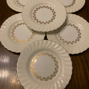 Vintage Minton China Gold Cheviot bianco e crema anni &#39;50