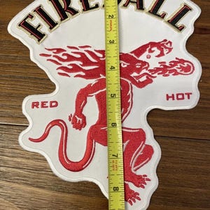 Fireball Candy Lettering Fireball Cinnamon Whiskey Patch Red Hot Liquor Embroidered 7.25x8.75 ...