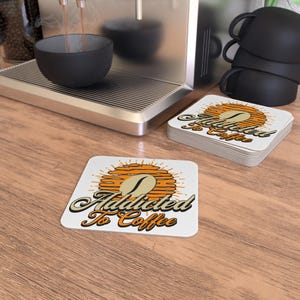 Coffee Lover Coasters: Bold Print Hardboard Drink Coasters - Set of 50/100